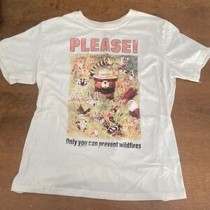 Smokey the Bear PLEASE ONLY YOU CAN PREVENT WILDFIRES T-shirt size M